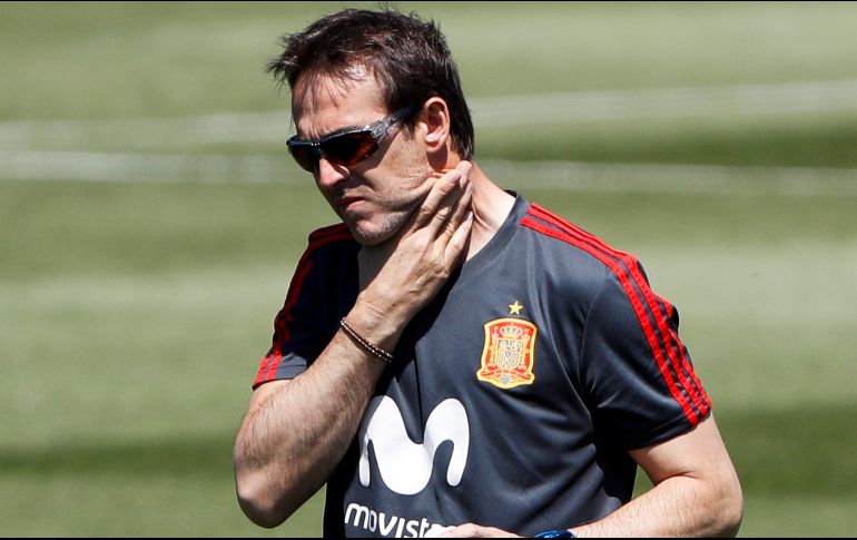 La destitución de Lopetegui se anuncia a dos días del debut de España en el Mundial 2018 ante Portugal. EFE/J. Etxezarreta