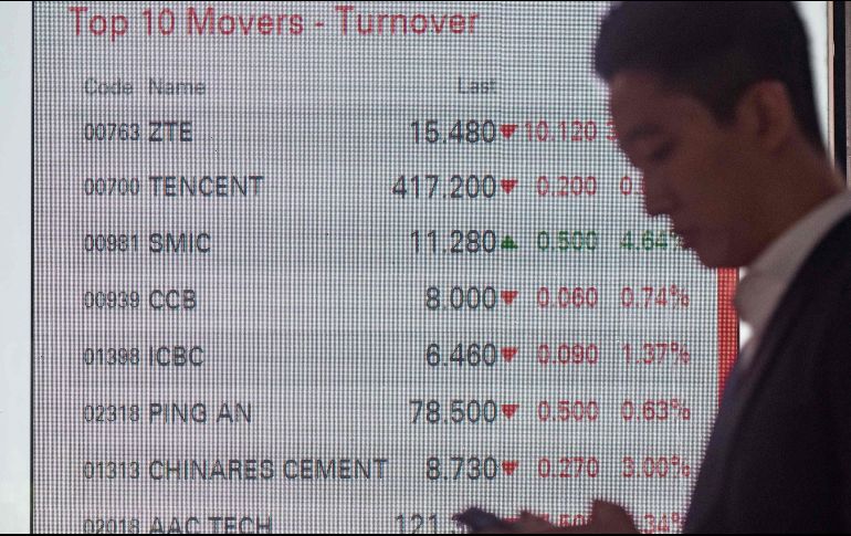 Las acciones de ZTE caen 10%, el máximo permitido antes de que el mercado suspenda automáticamente las operaciones. AFP / P. Fong