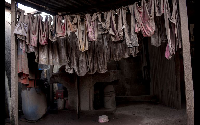 Ropa tendida para secarse.