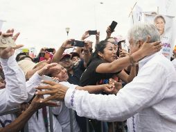 Gira. Andrés Manuel congregó a seguidores en Campeche. ESPECIAL