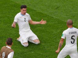 Giménez se convirtió en el héroe del partido con su tanto al minuto 89. AP/V. Ghirda