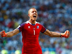 Halldorsson cree que el empate es un gran resultado: ''El año pasado nos dimos cuenta lo importante que es sumar de entrada. Jugamos contra uno de los mejores equipos del mundo, contra el mejor jugador del mundo''. EFE / A. Estévez