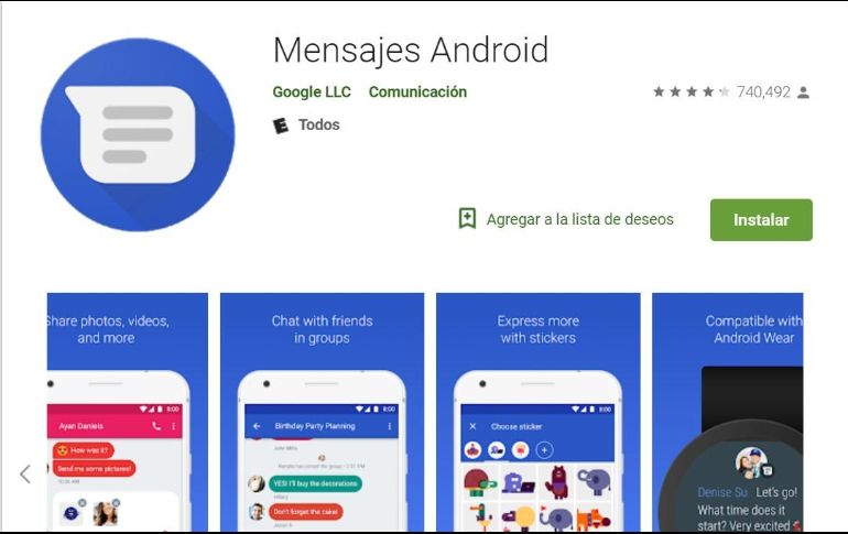 La función está comenzando a llegar a los usuarios de forma paulatina así continuará por el resto de la semana. El texto, las imágenes y los stickers son compatibles con la versión web. ESPECIAL / GooglePlay
