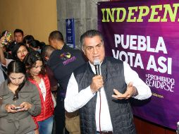 Rodríguez Calderón encabezó un evento proselitista en Puebla. SUN / AFBV