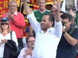 El candidato sostuvo participó en un evento en Plaza Guadalajara, frente a la presidencia municipal. FACEBOOK / Eduardo Almaguer Ramírez