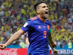 Falcao celebra tras anotar el segundo gol de Colombia, al 69'. AP/F. Augstein