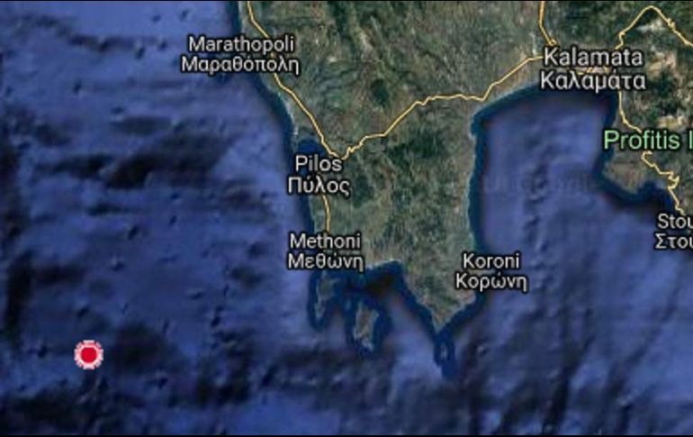 El sismo se originó a 30 kilómetros de profundidad y a unos 70 kilómetros al suroeste de Kalamata. ESPECIAL