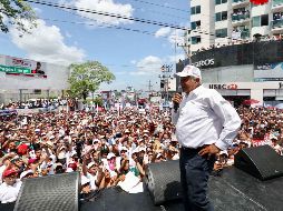 López Obrador encabezó un mitin en Tabasco como parte de su cierre de campaña por los estados. NTX / ESPECIAL