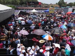 El cierre de campaña  de López Obrador comenzó a las 17:00 horas con una interpretación de la Banda Sinfónica de Tlaxiaco. NTX / I. Hernández