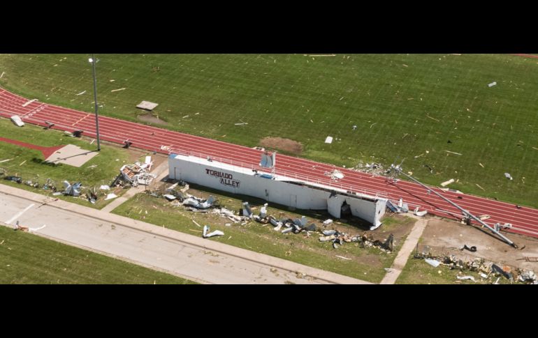 Vista aérea de la ciudad de Eureka tras el paso del tornado. AP/The Wichita Eagle/T. Heying