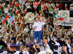 José Antonio Meade, en uno de sus últimos discursos de campaña por la Presidencia. AP/R. Cabrera