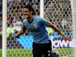 Cavani celebra tras anotar el 1-0 a favor de Uruguay. AFP/J. Nackstrand