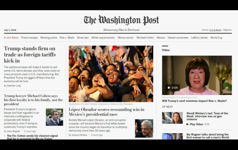 Fotogalería: Así anuncian en el mundo triunfo de López Obrador en México