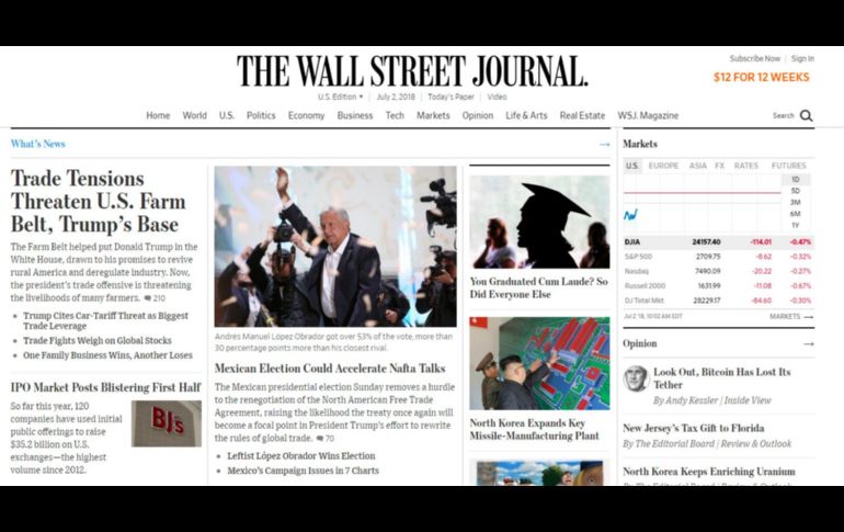 Fotogalería: Así anuncian en el mundo triunfo de López Obrador en México