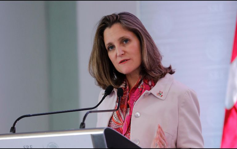 Chrystia Freeland, ministra de Relaciones Exteriores de Canadá, pidió que las pláticas transcurran a mayor velocidad. EFE/ ARCHIVO