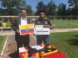 Pablo Hernández, presidente de Futbol Club Equinoccio, se reunió con Alberto Castellanos, presidente de Leones Negros para cerrar el acuerdo. CORTESÍA / LEONES NEGROS