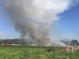 Toma áerea en el municipio de Tultepec, Estado de México, tras explosiones. TWITTER@GrupoRelampagos