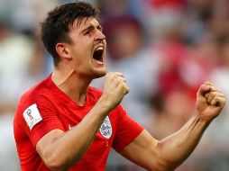 Maguire celebra tras anotar de cabeza al 30'. AP/F. Augstein