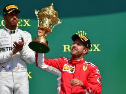 Vettel concluyó dos mil 264 segundos delante de Hamilton. AFP / A. Isakovic