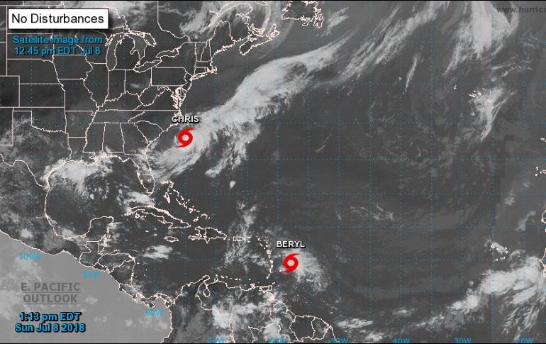 “Chris” es la tercera tormenta con nombre de la temporada del 2018. ESPECIAL / nhc.noaa.gov