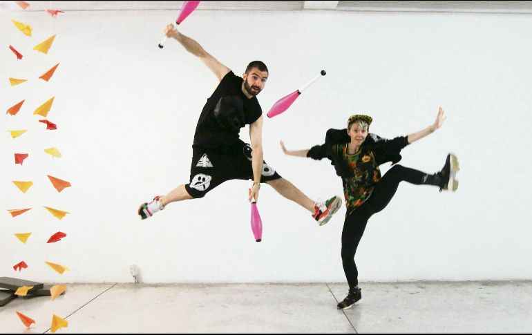 Talento. Wes Peden y Florence Huet participan en el Festival Internacional de Circo. EL INFORMADOR/E. Barrera