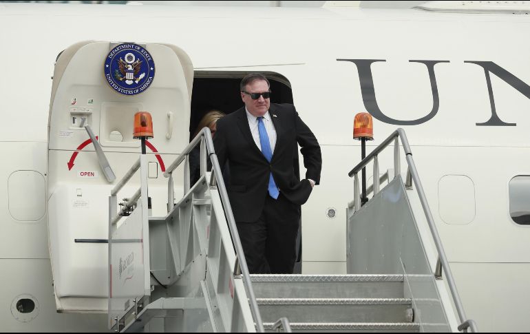 El secretario de Estado de EU, Mike Pompeo, a su llegada a la Ciudad de México. EFE / J. Méndez