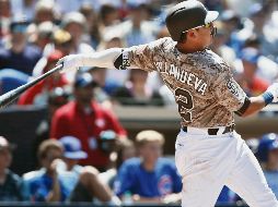 Christian Villanueva conectó bambinazo solitario en la cuarta entrada, pero su equipo, Padres de San Diego, perdió ante los Cachorros de Chicago. AP