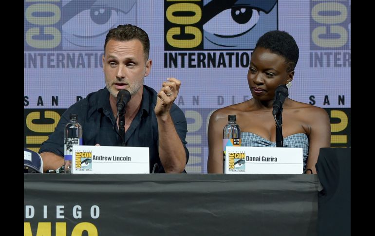 El actor británico Andrew Lincoln y Danai Gurira de 