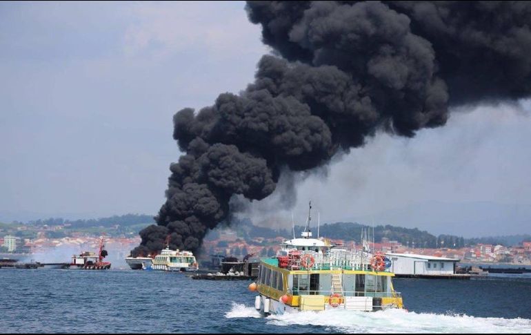 La ruta turística del bote era de la costa de Galicia a la pequeña isla de Toxa, al norte de Vigo. TWITTER/ @PCivilCoruna