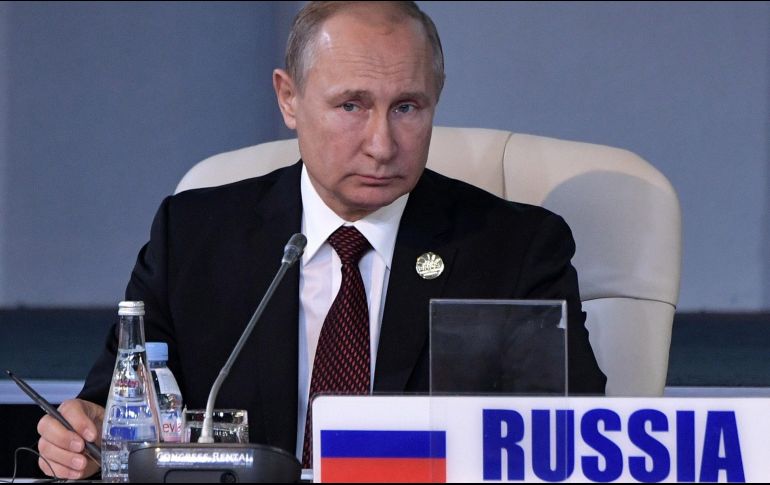 Putin, en una rueda de prensa en Johannesburgo al margen de la cumbre de los BRICS. EFE / A. Nikolsky