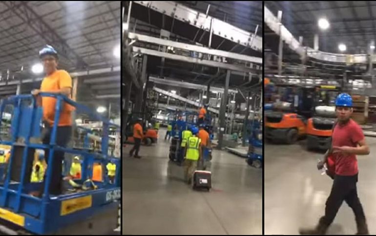 En el video se ve cómo los obreros dejan de trabajar, toman sus cosas y comienzan a salir del sitio de construcción. FACEBOOK / Antoine Dangerfield