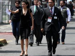 La futura titular de la Secretaría del Trabajo y Previsión Social, Luisa María Alcalde Luján, acude al Tribunal Electoral, donde este día se dará la constancia a Andrés Manuel López Obrador, como presidente electo. NTX / A. Monroy