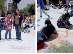 El proyecto buscaba plasmar algo que identificara a México, por lo que se realizó un dibujo del Monumento a la Revolución. TWITTER / @DIFCDMX