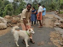 Mohanan P. y su familia dormían cuando el perro empezó a ladrar en torno a las 03:00 horas locales. Apenas salieron, el lodo destruyó su casa. TWITTER / @ndtv