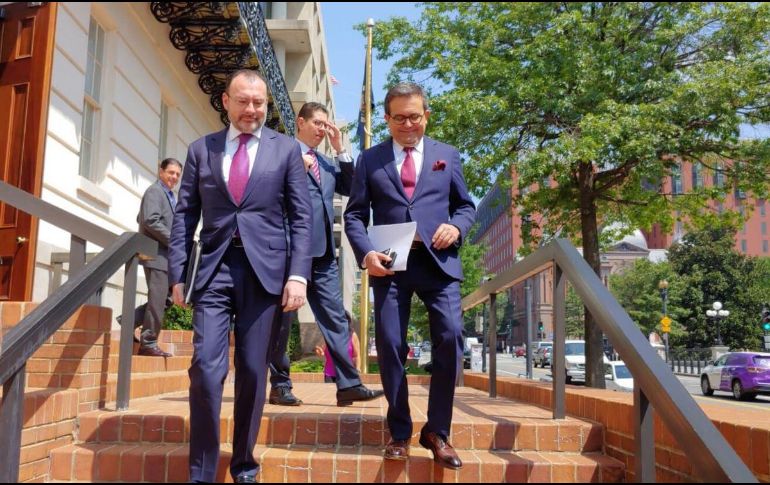 Al encuentro con el representante comercial de Estados Unidos, Robert Lighthizer, también acudió Jesús Seade Kuri. TWITTER/ @SRE_mx