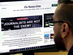 ''Llamar a la prensa 'el enemigo del pueblo' es un peligro para el tejido cívico que hemos compartido durante más de dos siglos'', indicó el diario The Boston Globe. EFE / M. Antin