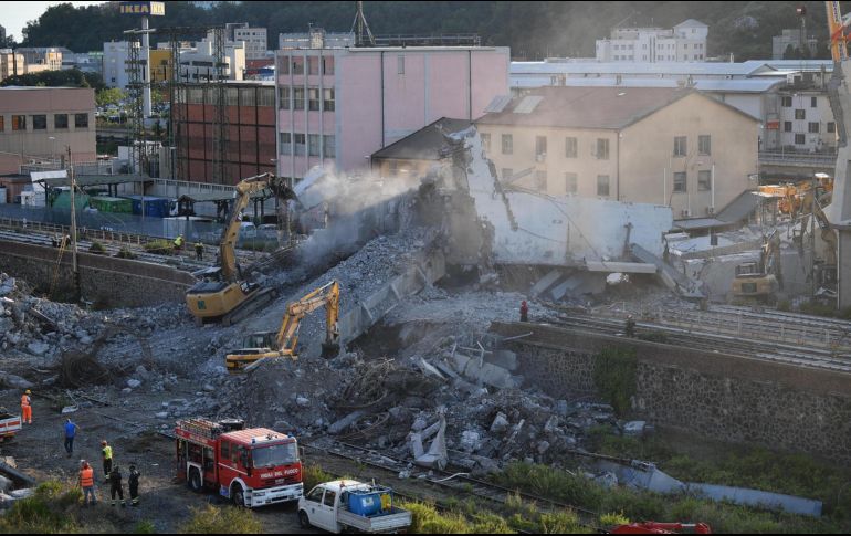 Los estragos en la ciudad de Génova aún no son cuantificados. EFE/L. Zennaro