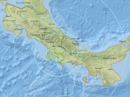 El movimiento telúrico fue sentido en las provincias panameñas de Chiriquí y Bocas del Toro, ambas fronterizas con Costa Rica, donde se registró el epicentro. ESPECIAL / earthquake.usgs.gov