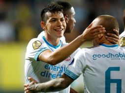 Lozano anotó con un remate de talón al 33'. TWITTER/@PSV
