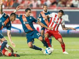 Alcanzaron. Los necaxistas, con “Gullit” Peña reaccionaron para sacar el empate. TWITTER