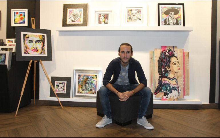 El artista afirma que utiliza pintura acrílica, madera, plantillas, pequeños cuadros hasta murales, aunque lo que más me define es el aerosol. NTX / O. Ramírez