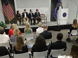 Melania Trump habla durante la inauguración de una conferencia federal sobre ciberacoso en Maryland. AFP/ C. Somodevilla