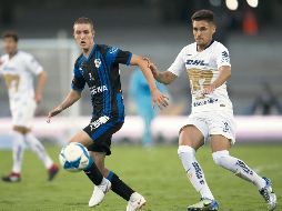 Marcel Ruiz (izquierda) anota por primera vez en Primera División y saca al Querétaro del hoyo. MEXSPORT