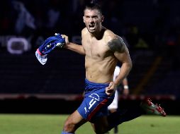 Nicolás Sánchez festeja después de anotar al minuto 92. EFE/H. Ríos