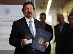 Gómez Urrutia, senador electo por Morena, reapareció este lunes en el Senado tras 12 años de estar fuera del país. SUN / L. Godínez