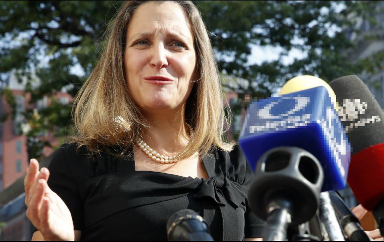 Freeland llegó a Washington después de que EU y México alcanzaran un acuerdo comercial de principio para reformar el TLCAN. AP / J. Martin