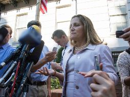 Las dos partes buscan lograr un acuerdo que permita la incorporación de Canadá al ''entendimiento'' alcanzado el lunes entre México y Estados Unidos, y mantener así el carácter trilateral de un nuevo tratado. AFP / J. Watson