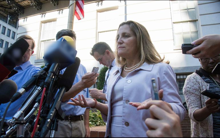 Las dos partes buscan lograr un acuerdo que permita la incorporación de Canadá al ''entendimiento'' alcanzado el lunes entre México y Estados Unidos, y mantener así el carácter trilateral de un nuevo tratado. AFP / J. Watson