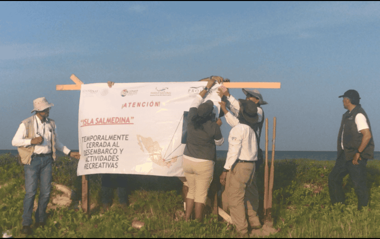Verificaron que las condiciones ambientales excepcionales de la Isla de Enmedio y Salmedina no se encuentren alteradas o degradadas. TWITTER / @PROFEPA_Mx