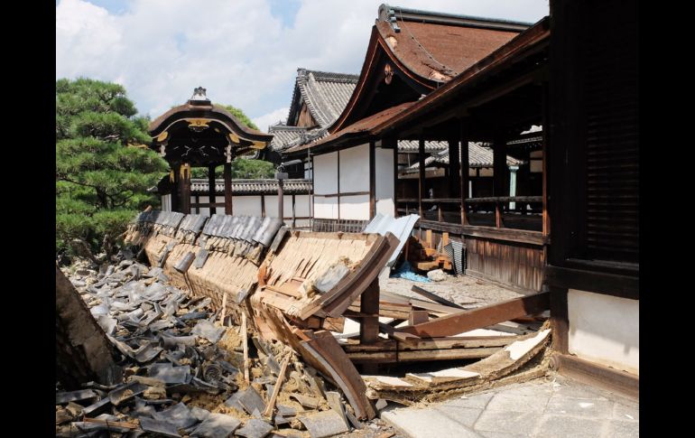 Daños en el templo Nishi Honganji en Kyoto.